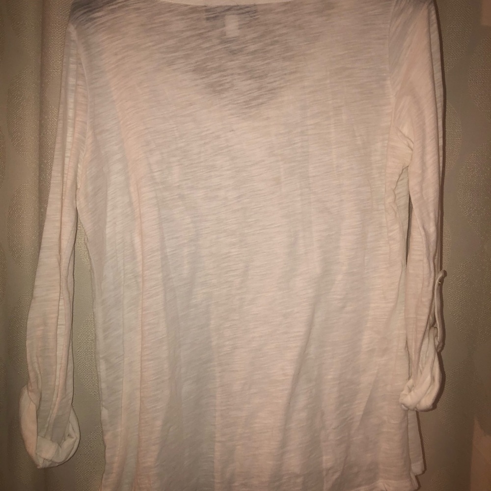 Thin White cotton long sleeve with front laces